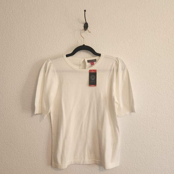 Vince Camuto Women's Size XS White Short Sleeve Sweater NWT - Picture 1 of 7